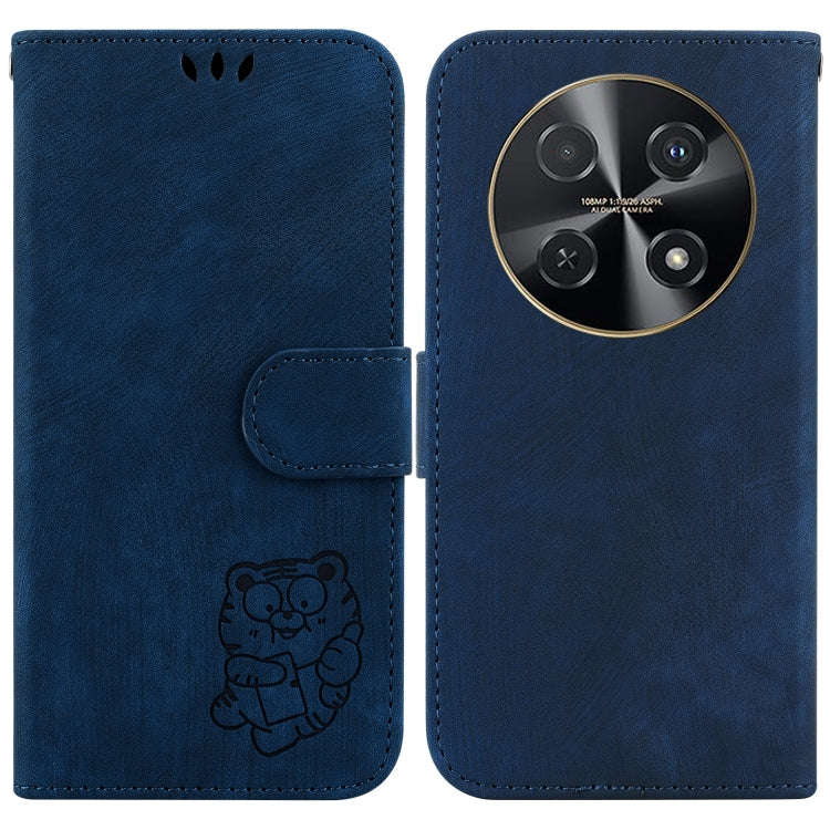 For Huawei nova 12i Little Tiger Embossed Leather Phone Case(Dark Blue)