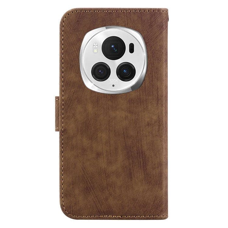 For Honor Magic6 Pro Little Tiger Embossed Leather Phone Case(Brown)
