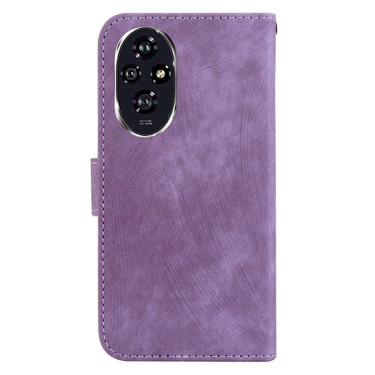 For Honor 200 Little Tiger Embossed Leather Phone Case(Purple)