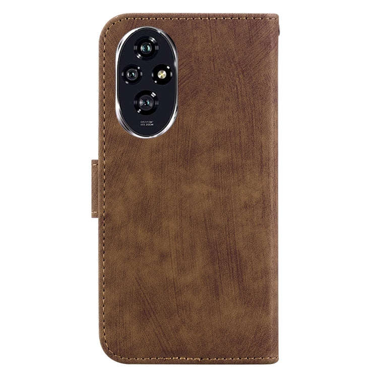 For Honor 200 Little Tiger Embossed Leather Phone Case(Brown)