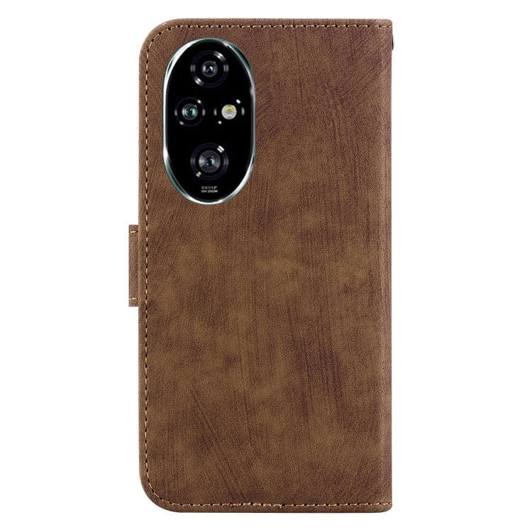 For Honor 200 Pro Little Tiger Embossed Leather Phone Case(Brown)