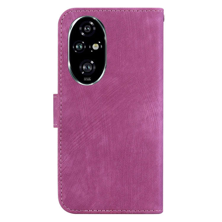 For Honor 200 Pro Little Tiger Embossed Leather Phone Case(Rose Red)