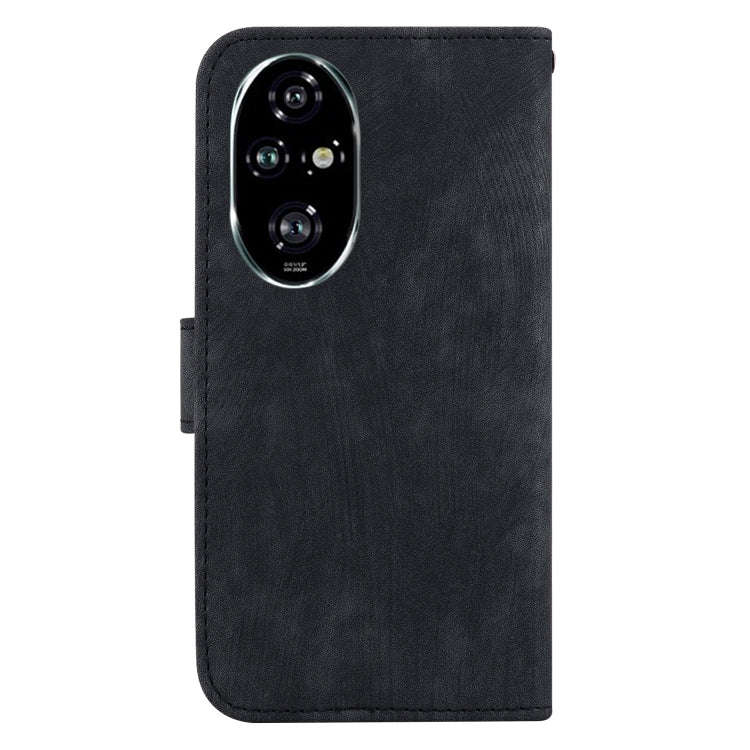 For Honor 200 Pro Little Tiger Embossed Leather Phone Case(Black)