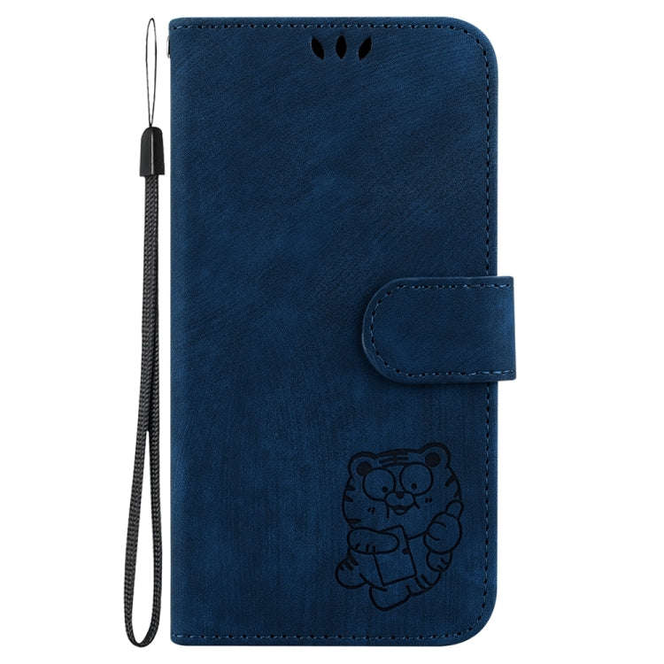 For Honor X6b Little Tiger Embossed Leather Phone Case(Dark Blue)