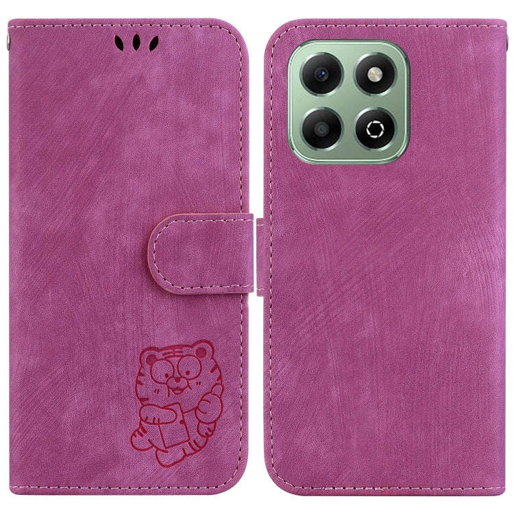 For Honor X6b Little Tiger Embossed Leather Phone Case(Rose Red)