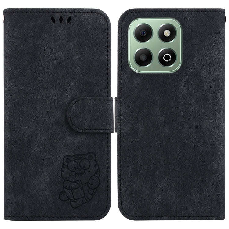 For Honor X6b Little Tiger Embossed Leather Phone Case(Black)
