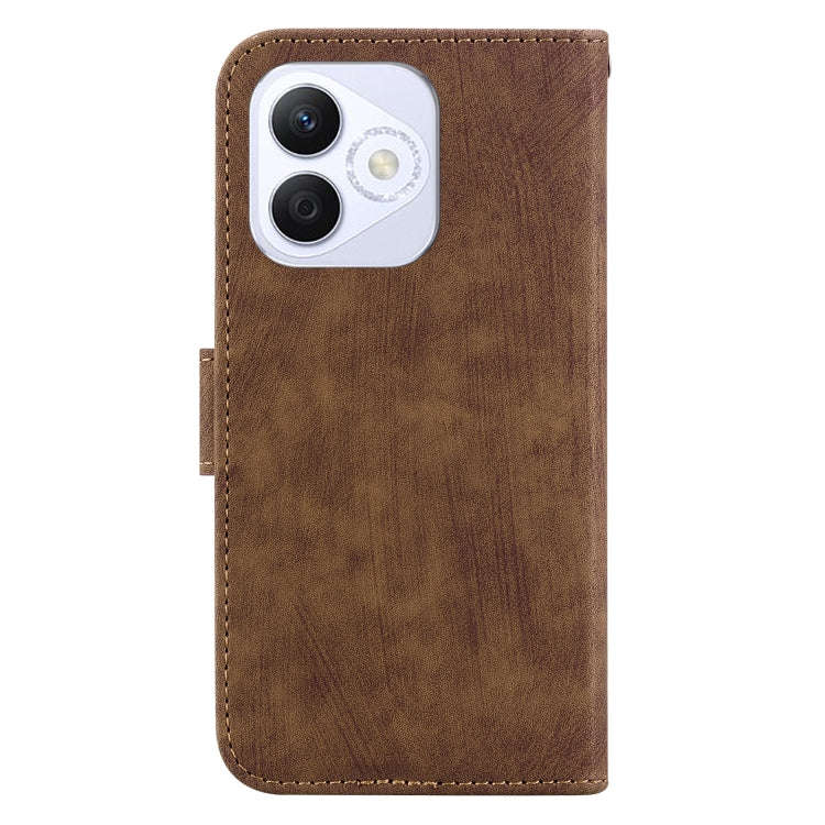 For Honor X60i Little Tiger Embossed Leather Phone Case(Brown)