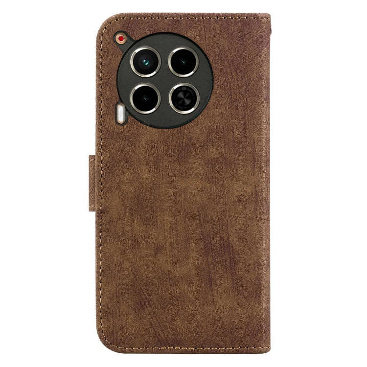 For Tecno Camon 30 4G / 5G Little Tiger Embossed Leather Phone Case(Brown)