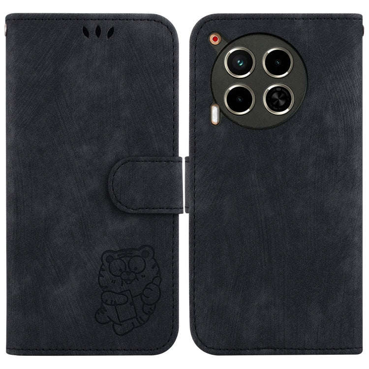 For Tecno Camon 30 4G / 5G Little Tiger Embossed Leather Phone Case(Black)