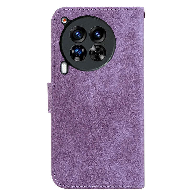 For Tecno Camon 30 Premier 5G Little Tiger Embossed Leather Phone Case(Purple)