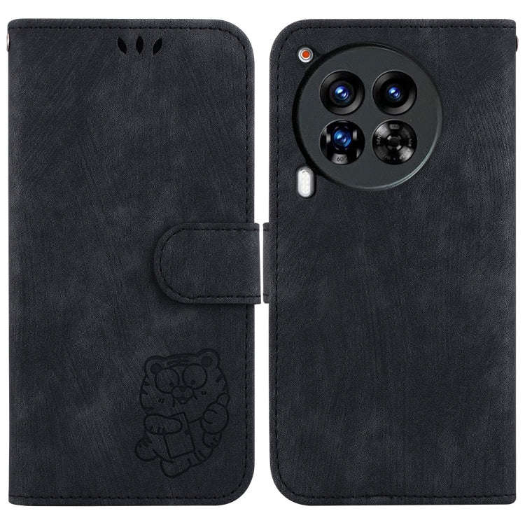 For Tecno Camon 30 Premier 5G Little Tiger Embossed Leather Phone Case(Black)