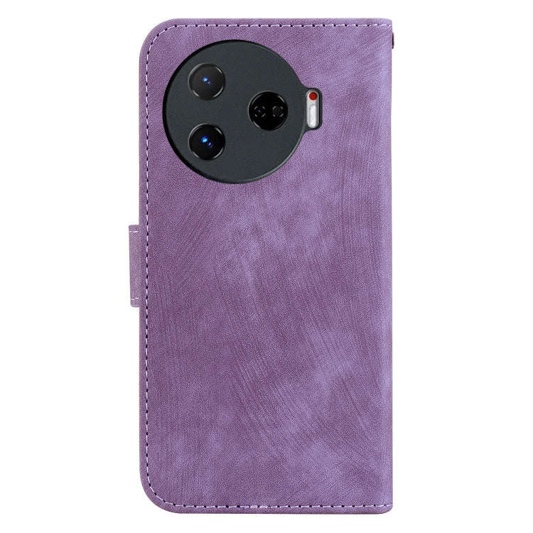 For Tecno Camon 30 Pro Little Tiger Embossed Leather Phone Case(Purple)