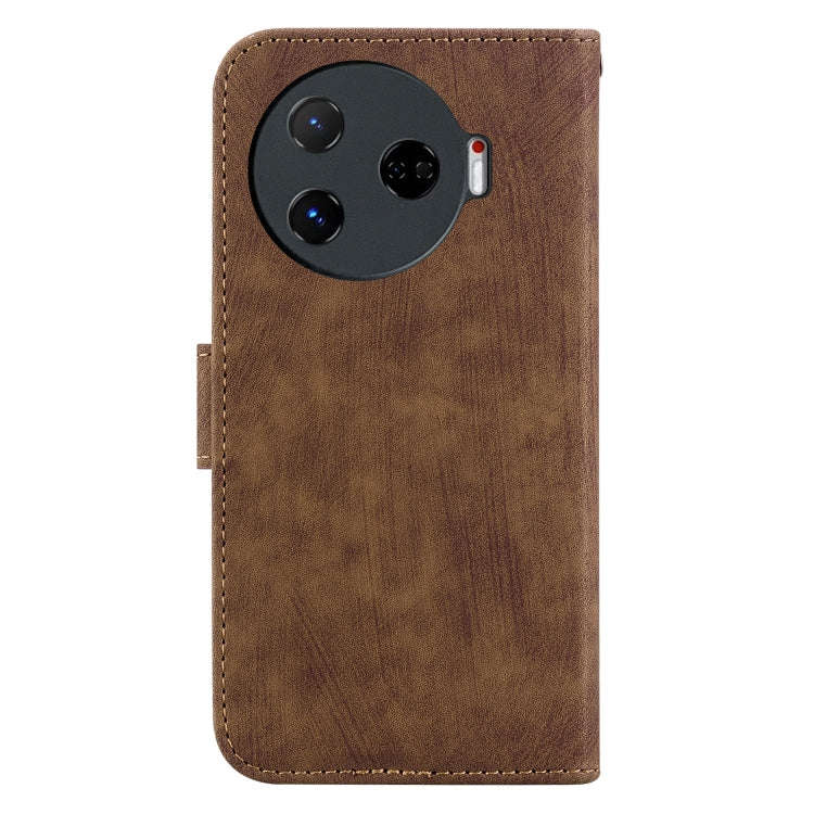For Tecno Camon 30 Pro Little Tiger Embossed Leather Phone Case(Brown)