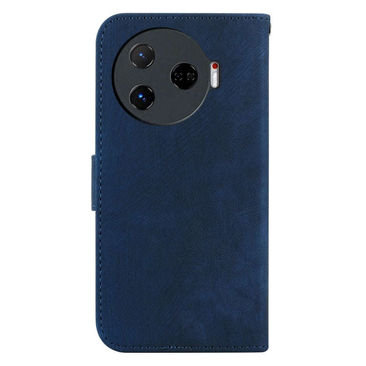 For Tecno Camon 30 Pro Little Tiger Embossed Leather Phone Case(Dark Blue)