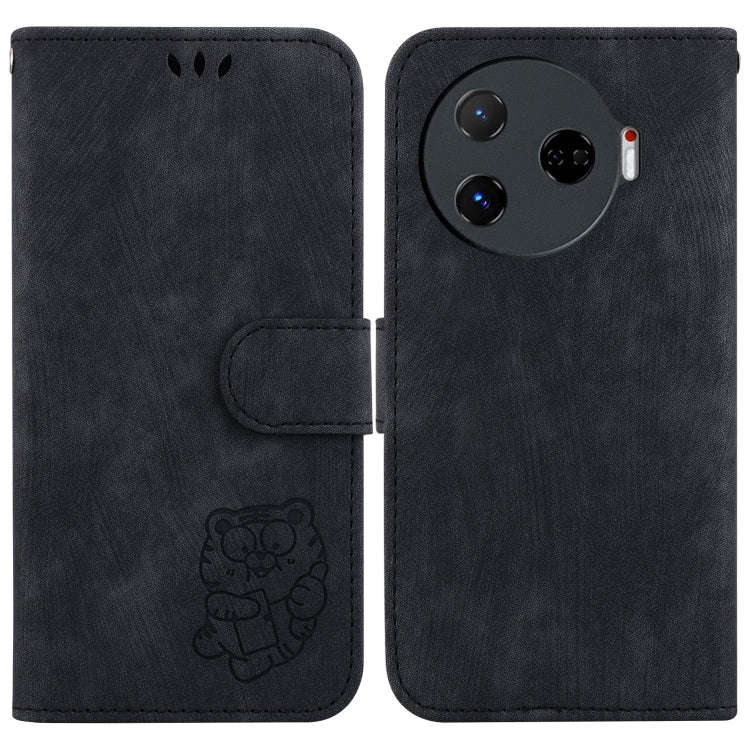 For Tecno Camon 30 Pro Little Tiger Embossed Leather Phone Case(Black)