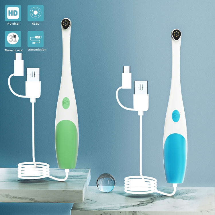 AN109 6LEDs 1080P 3 in 1 Visible Oral Endoscope(Green)