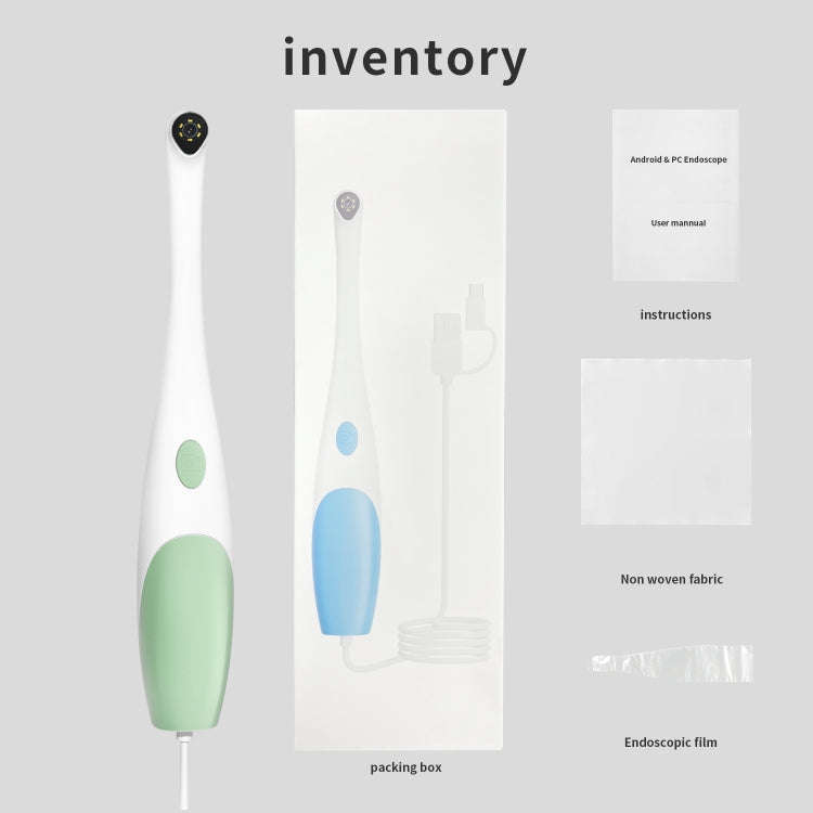 AN109 6LEDs 1080P 3 in 1 Visible Oral Endoscope(Green)