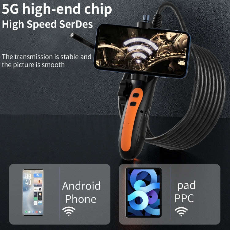 F180 8mm Lens 360 degree Free Spins Automotive Repair Endoscope, Spec:1m Soft Tube