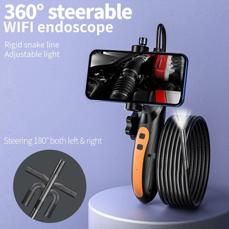 F180 8mm Lens 360 degree Free Spins Automotive Repair Endoscope, Spec:1m Rigid Tube