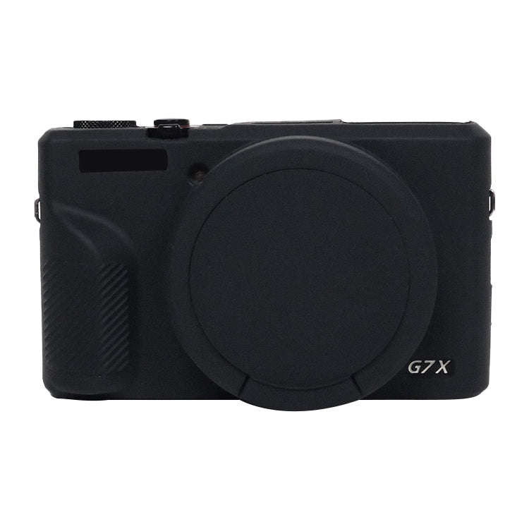 For Canon PowerShot G7 X Mark III / G7X3 Soft Silicone Protective Case with Lens Cover(Black)
