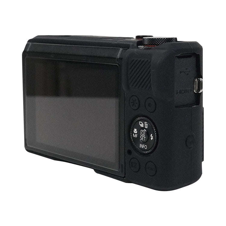 For Canon PowerShot G7 X Mark III / G7X3 Soft Silicone Protective Case with Lens Cover(Black)