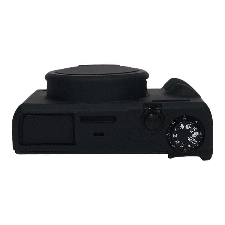 For Canon PowerShot G7 X Mark III / G7X3 Soft Silicone Protective Case with Lens Cover(Black)