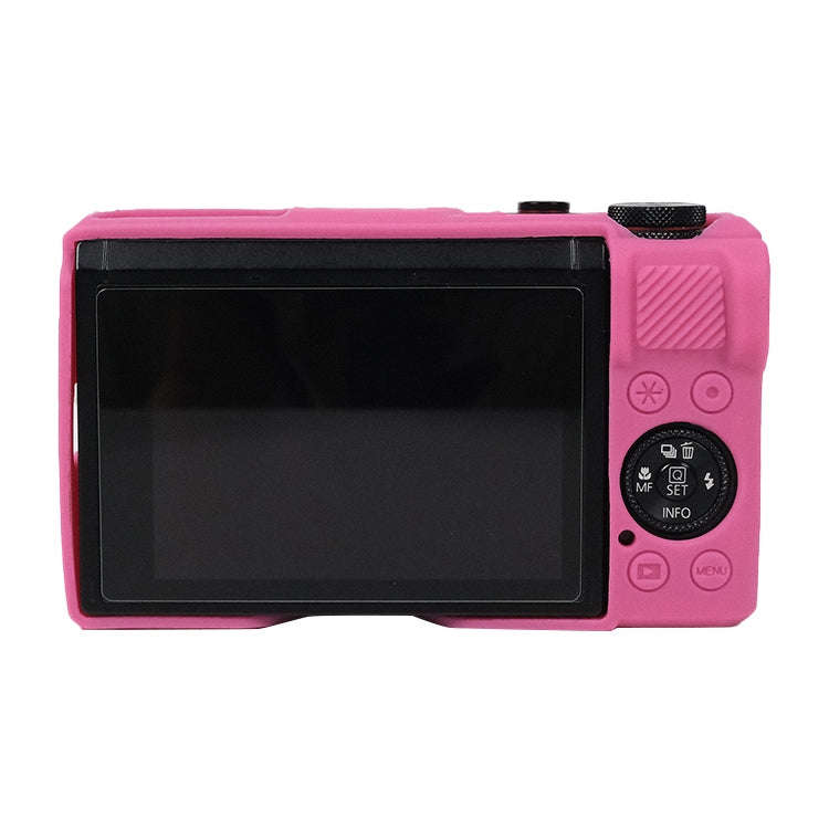 For Canon PowerShot G7 X Mark III / G7X3 Soft Silicone Protective Case with Lens Cover(Rose Red)