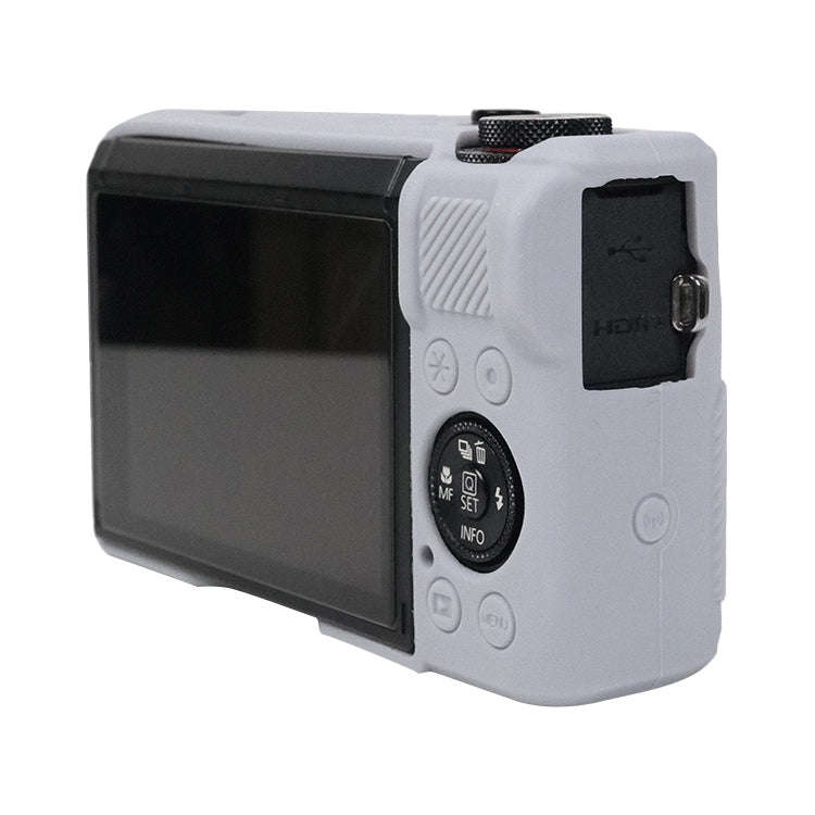 For Canon PowerShot G7 X Mark III / G7X3 Soft Silicone Protective Case with Lens Cover(Grey)