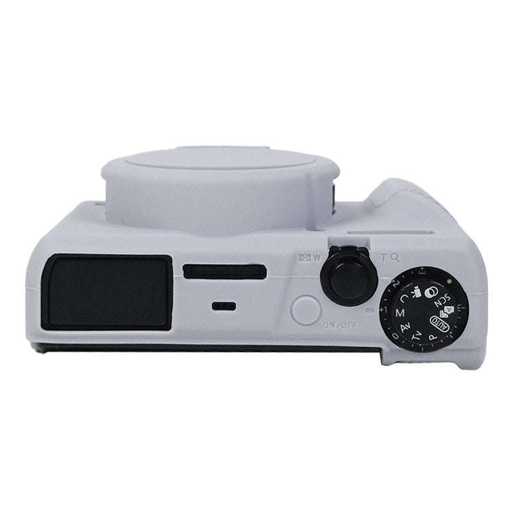 For Canon PowerShot G7 X Mark III / G7X3 Soft Silicone Protective Case with Lens Cover(Grey)