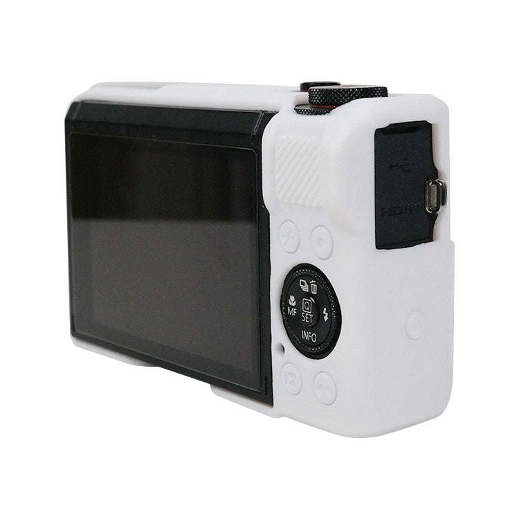For Canon PowerShot G7 X Mark III / G7X3 Soft Silicone Protective Case with Lens Cover(White)