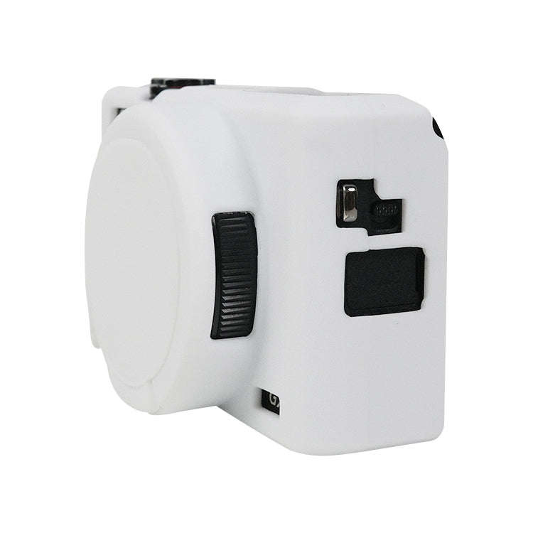 For Canon PowerShot G7 X Mark III / G7X3 Soft Silicone Protective Case with Lens Cover(White)