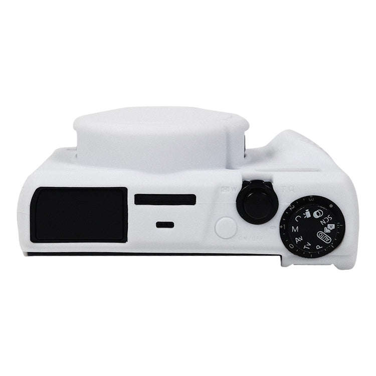 For Canon PowerShot G7 X Mark III / G7X3 Soft Silicone Protective Case with Lens Cover(White)