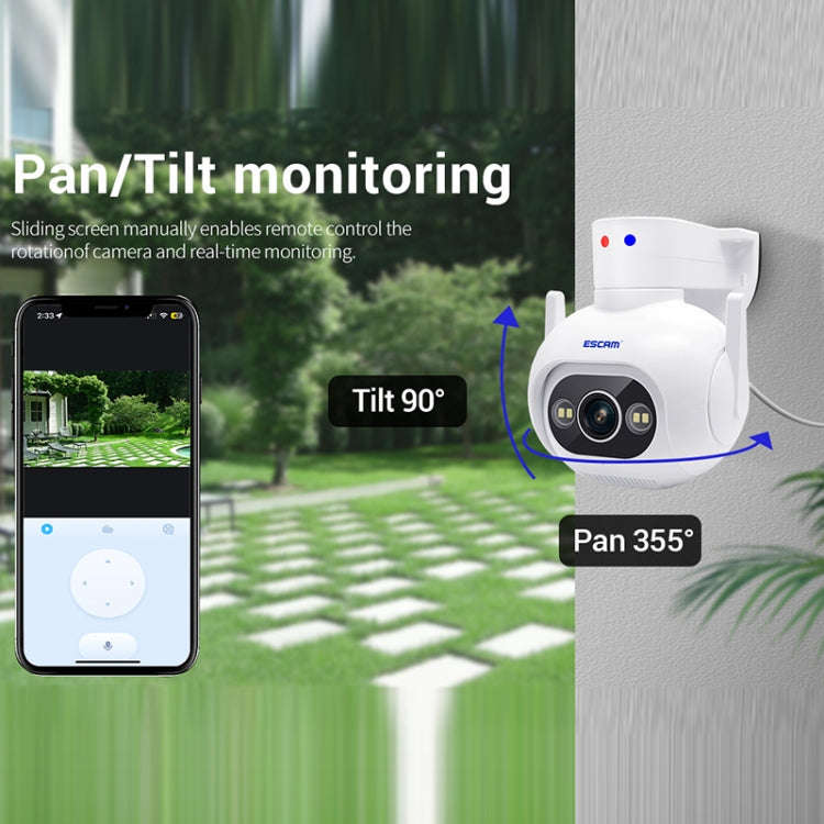 ESCAM PT304 HD 4MP Humanoid Detection Tracking WiFi Connection Sound Alarm Intelligent Night Visi...