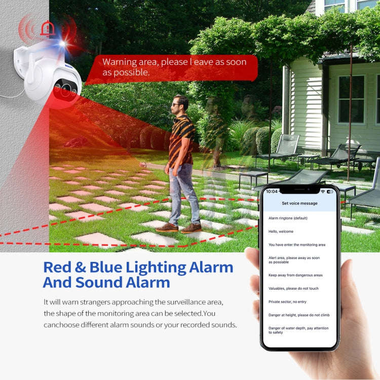 ESCAM PT304 HD 4MP Humanoid Detection Tracking WiFi Connection Sound Alarm Intelligent Night Visi...