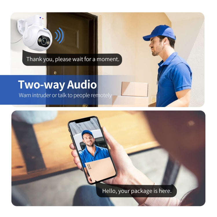 ESCAM PT304 HD 4MP Humanoid Detection Tracking WiFi Connection Sound Alarm Intelligent Night Visi...