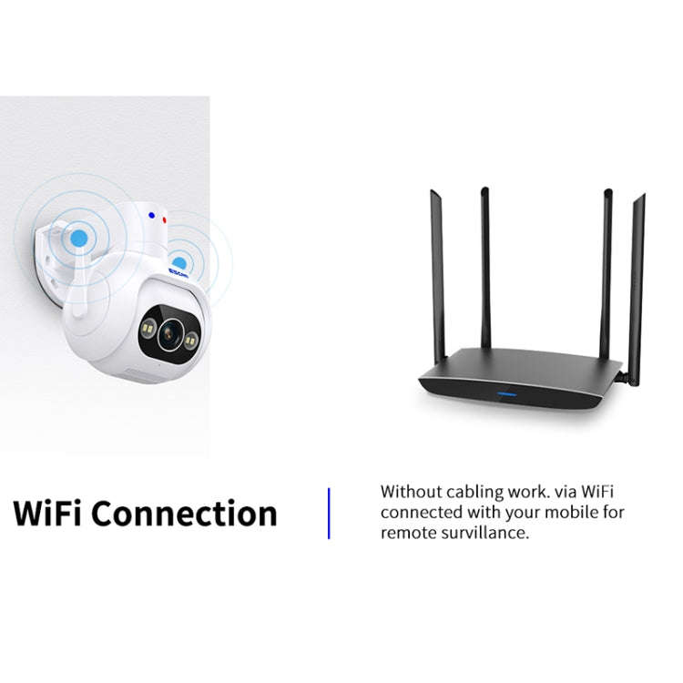 ESCAM PT304 HD 4MP Humanoid Detection Tracking WiFi Connection Sound Alarm Intelligent Night Visi...