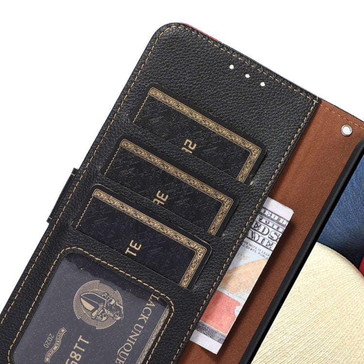 For Sony Xperia 5 VI KHAZNEH Litchi Texture Leather RFID Phone Case(Black)
