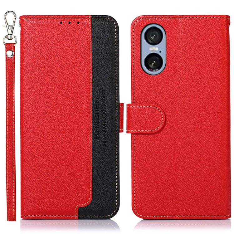 For Sony Xperia 5 VI KHAZNEH Litchi Texture Leather RFID Phone Case(Red)