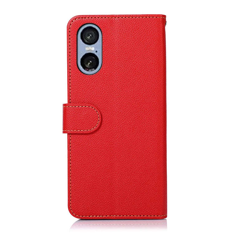 For Sony Xperia 5 VI KHAZNEH Litchi Texture Leather RFID Phone Case(Red)
