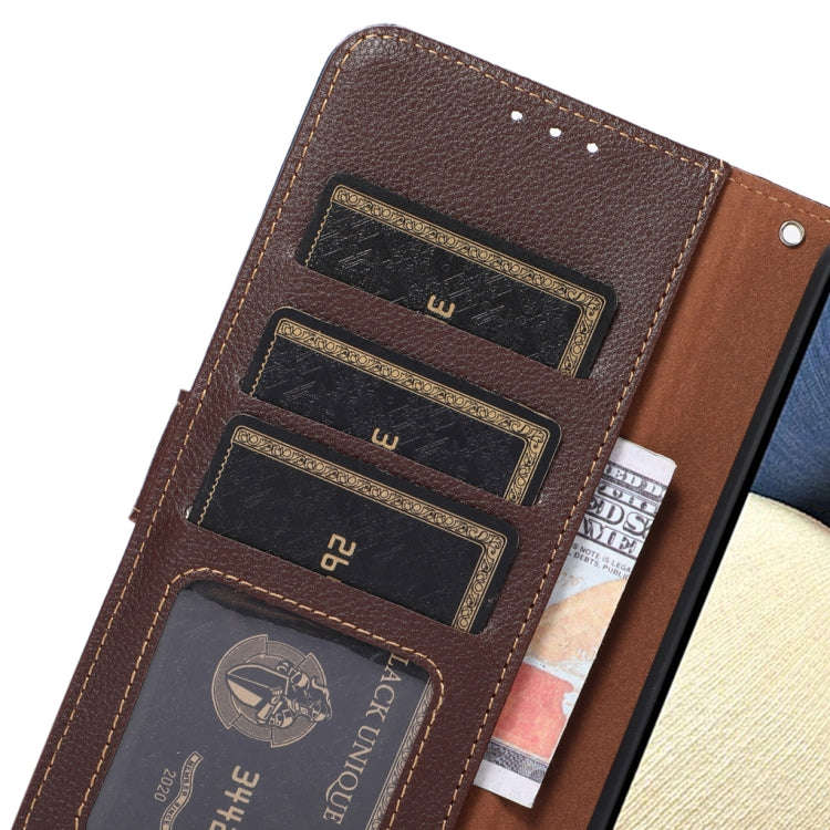 For Sony Xperia 5 VI KHAZNEH Litchi Texture Leather RFID Phone Case(Brown)