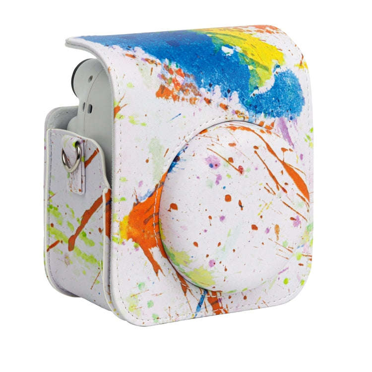 For FUJIFILM instax mini 12 Painted Full Body Leather Case Camera Bag with Strap(Splash Ink Water...