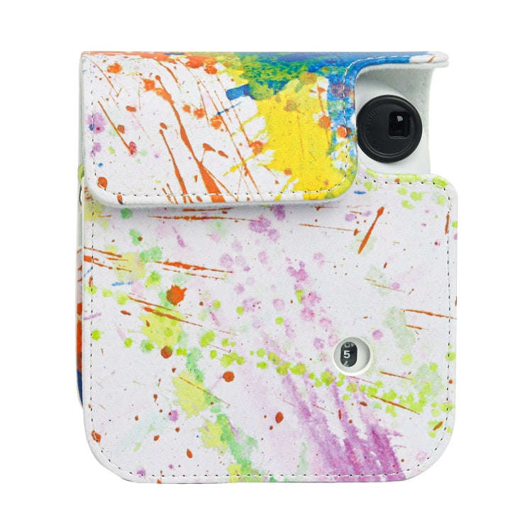 For FUJIFILM instax mini 12 Painted Full Body Leather Case Camera Bag with Strap(Splash Ink Water...