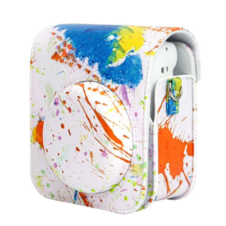 For FUJIFILM instax mini 12 Painted Full Body Leather Case Camera Bag with Strap(Splash Ink Water...
