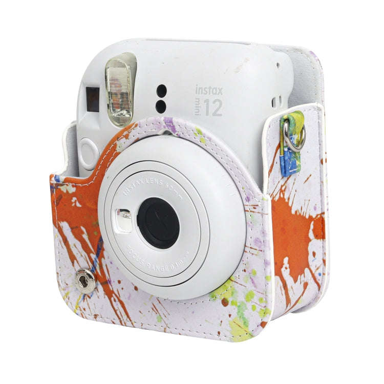 For FUJIFILM instax mini 12 Painted Full Body Leather Case Camera Bag with Strap(Splash Ink Water...