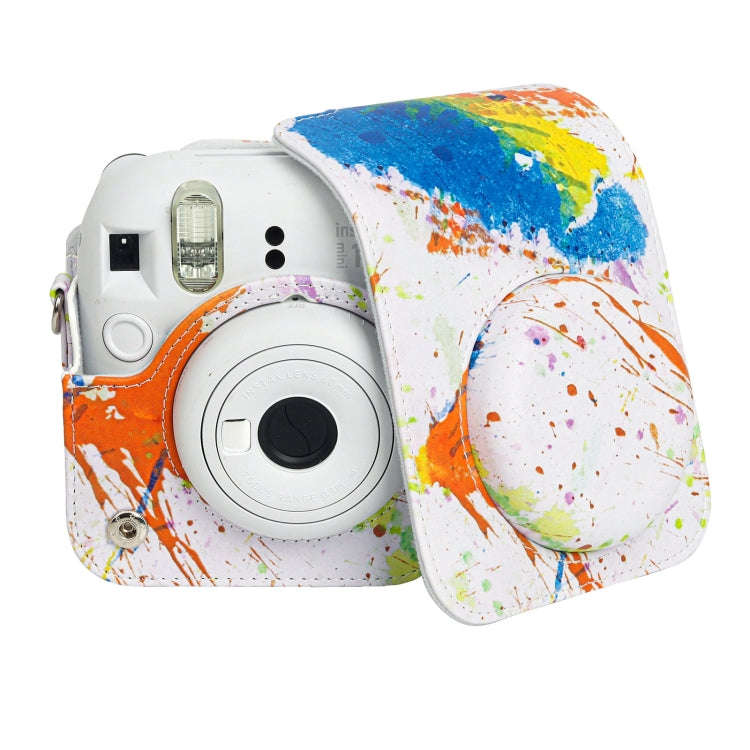 For FUJIFILM instax mini 12 Painted Full Body Leather Case Camera Bag with Strap(Splash Ink Water...
