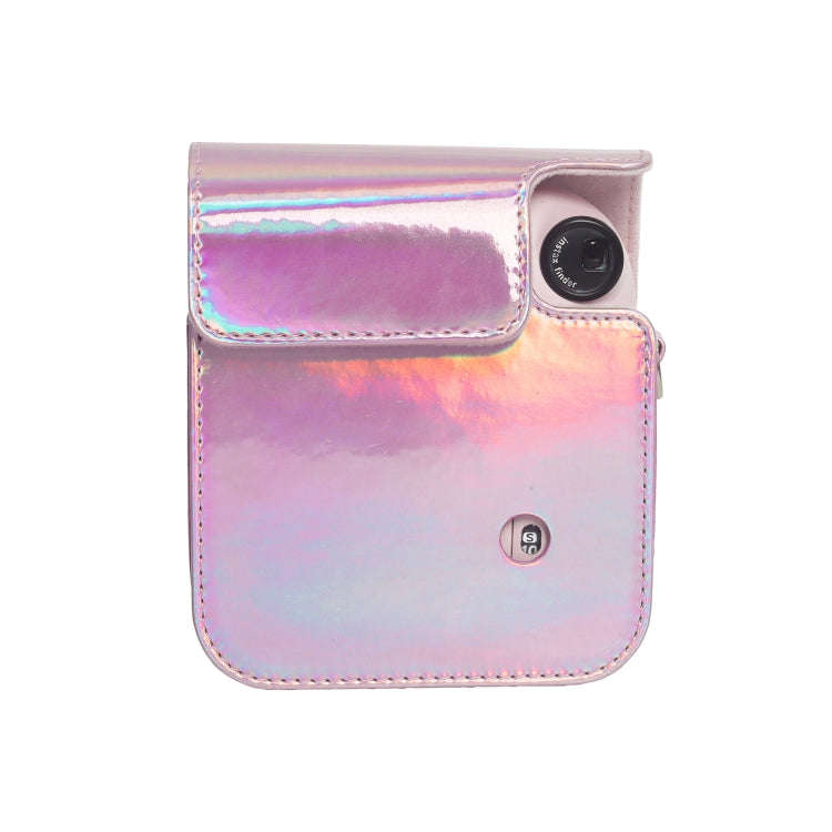 For FUJIFILM instax mini 12 Laser Full Body Leather Case Camera Bag with Strap(Pink)
