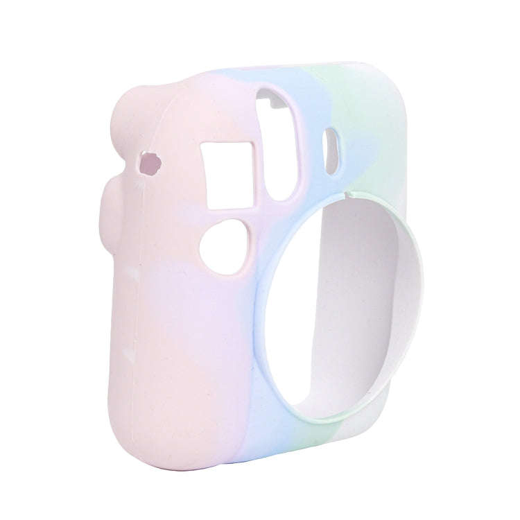 For FUJIFILM instax mini 12 Soft Silicone Camera Protective Case(Pink Blue White)