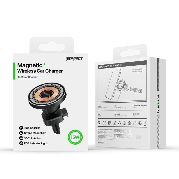 DUZZONA V2 15W Transparent Car Magnetic Wireless Charger