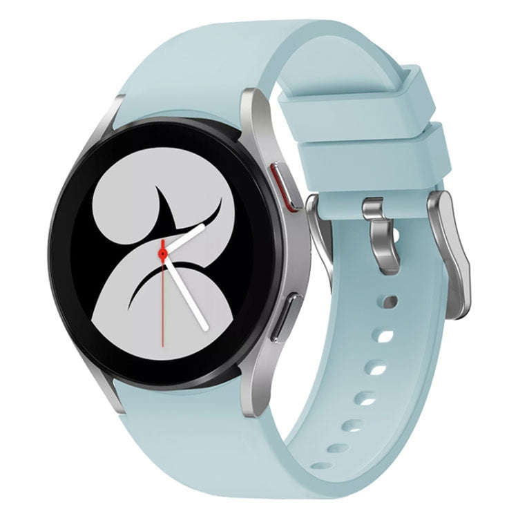 For Samsung Galaxy Watch 6 Solid Color Silicone Silver Buckle Watch Band(Light Blue)