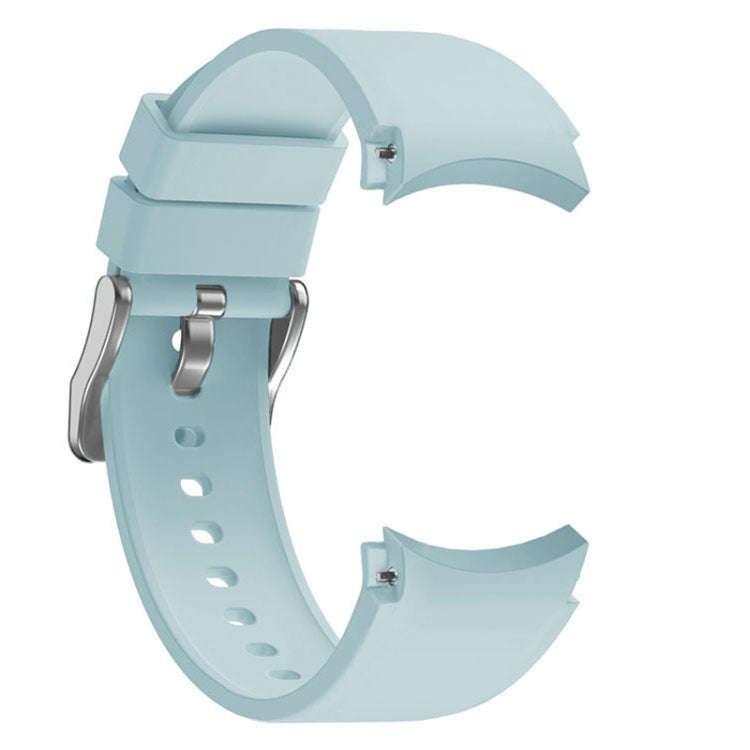 For Samsung Galaxy Watch 6 Solid Color Silicone Silver Buckle Watch Band(Light Blue)